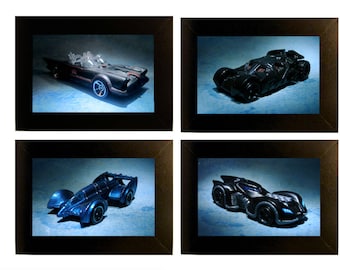 Batmobiles Framed Photos Toy Car Photographs 4x6" Batman