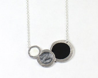 New Pluto's Moon Silver Round Necklace, Handmade Necklace