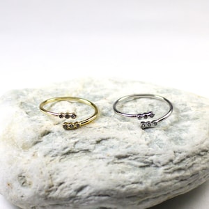 Overlapping Ring, Dainty Stacking Ring, Minimalist Ring, Tiny CZ Ring, Minimalist Ring, Simple Diamond Ring