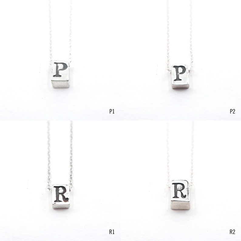 Silver Initial Letter Necklace, Uppercase Initial Necklace, Capital Letter Initial Necklace, Personalized Jewelry, Dainty Necklace image 9