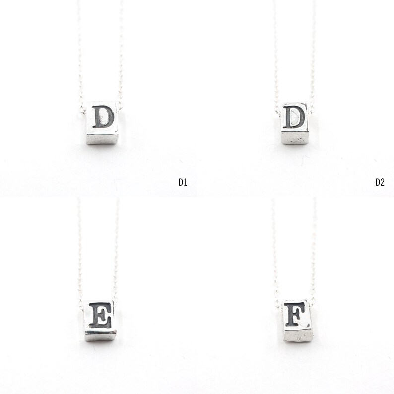 Silver Initial Letter Necklace, Uppercase Initial Necklace, Capital Letter Initial Necklace, Personalized Jewelry, Dainty Necklace image 3