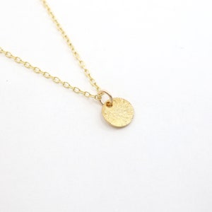 Gold | Silver Dainty Tiny Matt Disc Charm Necklace, Small Disc Minimalist Necklace, Dainty Cute Necklace, Handmade Necklace
