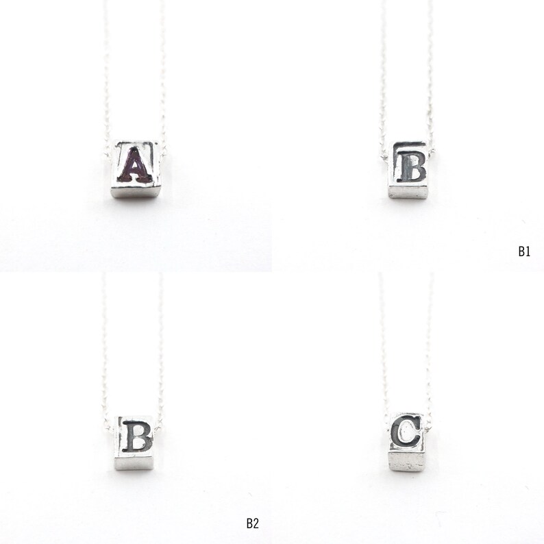 Silver Initial Letter Necklace, Uppercase Initial Necklace, Capital Letter Initial Necklace, Personalized Jewelry, Dainty Necklace image 2