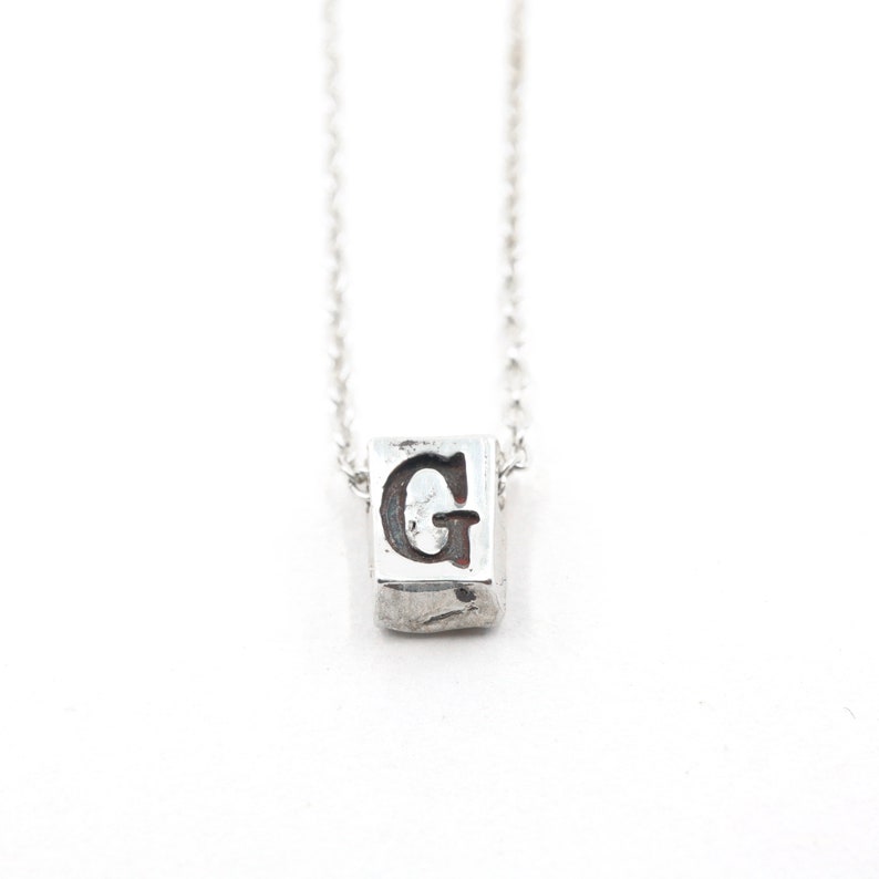 Silver Initial Letter Necklace, Uppercase Initial Necklace, Capital Letter Initial Necklace, Personalized Jewelry, Dainty Necklace image 4