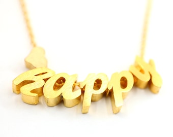 Gold Plated Script Letter Necklace, Customized Script Font Necklace, Gift for Her, One of A Kind Gift