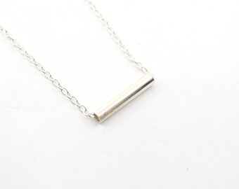 Silver Dainty Bar Necklace, Tiny Bar Minimalist Necklace, Dainty Necklace, Handmade Necklace