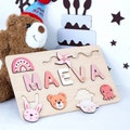 Montessori Board Puzzles, Educational Name Puzzle, Personalized Baby Gift, 1st Birthday Gifts, Kid Custom Christmas Gift, Wooden Toys