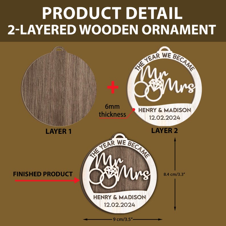 Personalized Couple Valentine's Day Ornament, the Year We Became Mr and