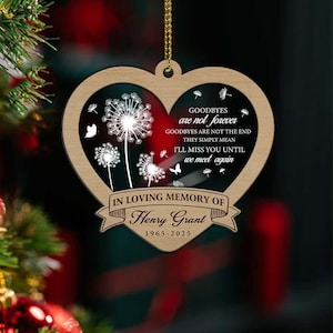 Custom Memorial Wooden Ornament, Dad Remembrance Christmas Ornament, Memorial Day Glass Ornament, Mom Loss Ornament, Loss of Father Gift
