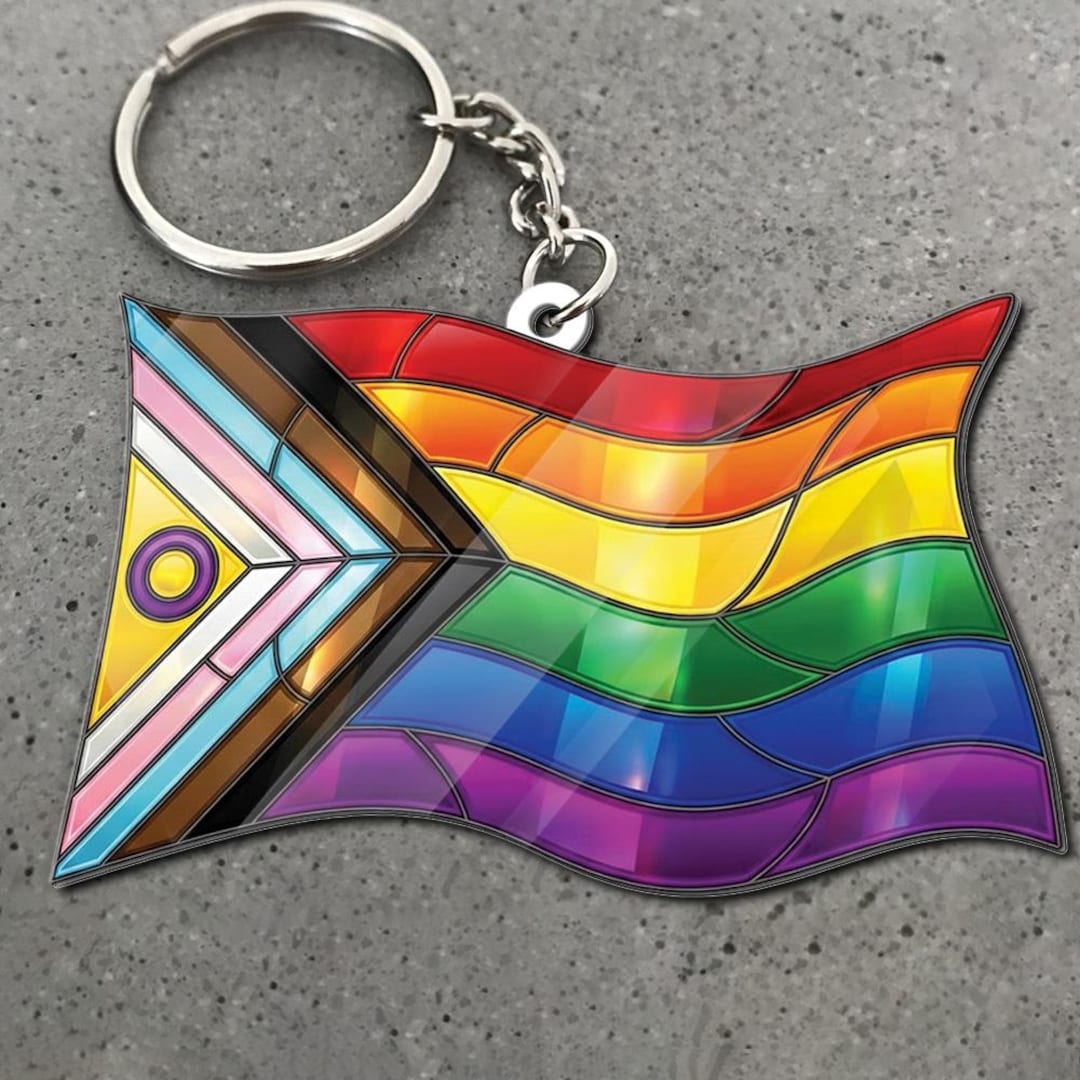 Pride Flags Key Pride Flag Keyring, LGBTQ+ Rainbow Keychain, Equality Gift, Pride ...