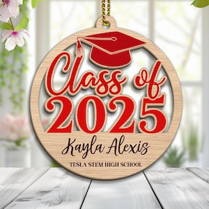 Personalized Class of 2025 Ornament, High School Student Graduation Ornament, Senior Ornament, Personalized Unisersity Graduation Ornament