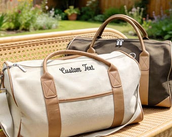 Personalized Travel Duffel Bag, Custom Embroidered Weekender Bag, Groomsmen Gift, Bachelor Party Gift, Gym Bag for Men, Gift for Him