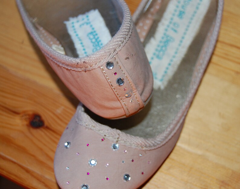 Hand decorated peach ballet flats image 1