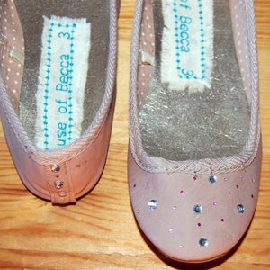 Hand decorated peach ballet flats image 3