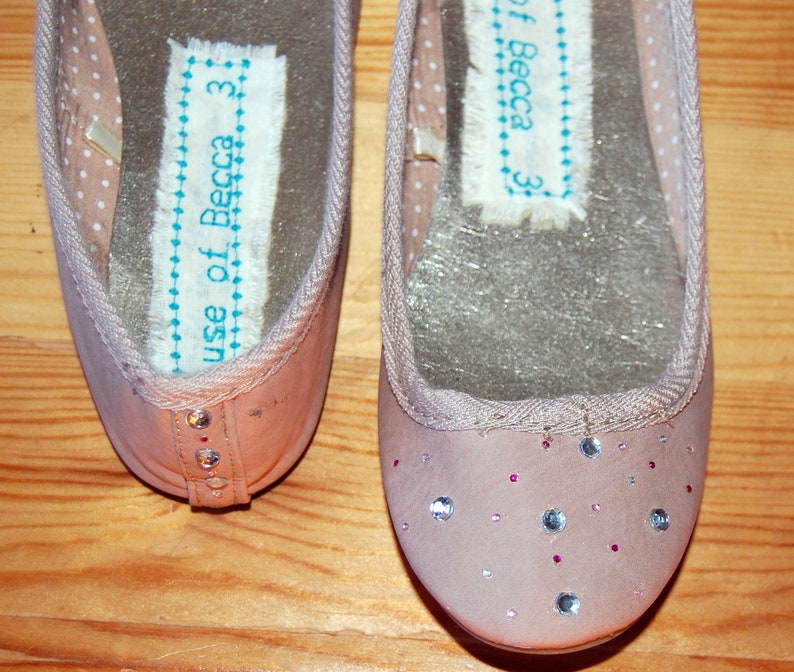 Hand decorated peach ballet flats image 3