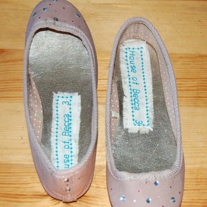 Hand decorated peach ballet flats image 2