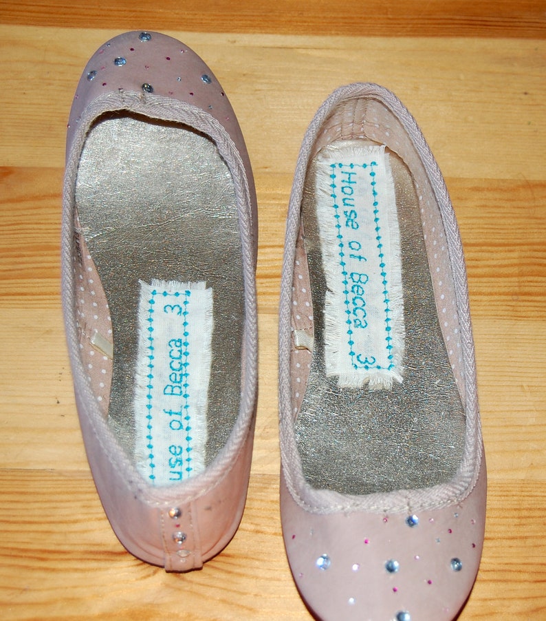 Hand decorated peach ballet flats image 2