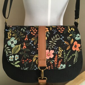 Crossbody Medium Bag/Messenger Bag/Rifle Paper Co Bags/Floral Botanical Canvas/Bags Ready to Ship/Free Shipping