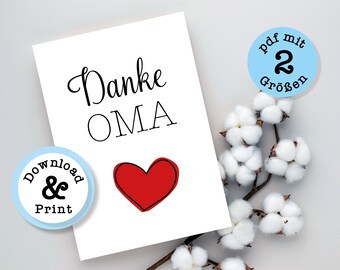 Karte Oma, Karte "danke Oma" für Oma zum Muttertag