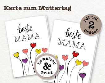 Postkarte Muttertag, Download, Pdf