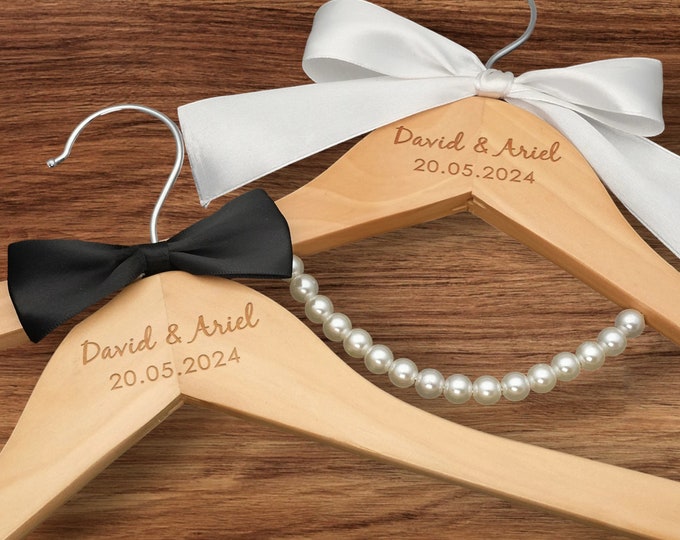 Custom Engraved Wedding Dress Hanger Personalized Bridal Keepsake