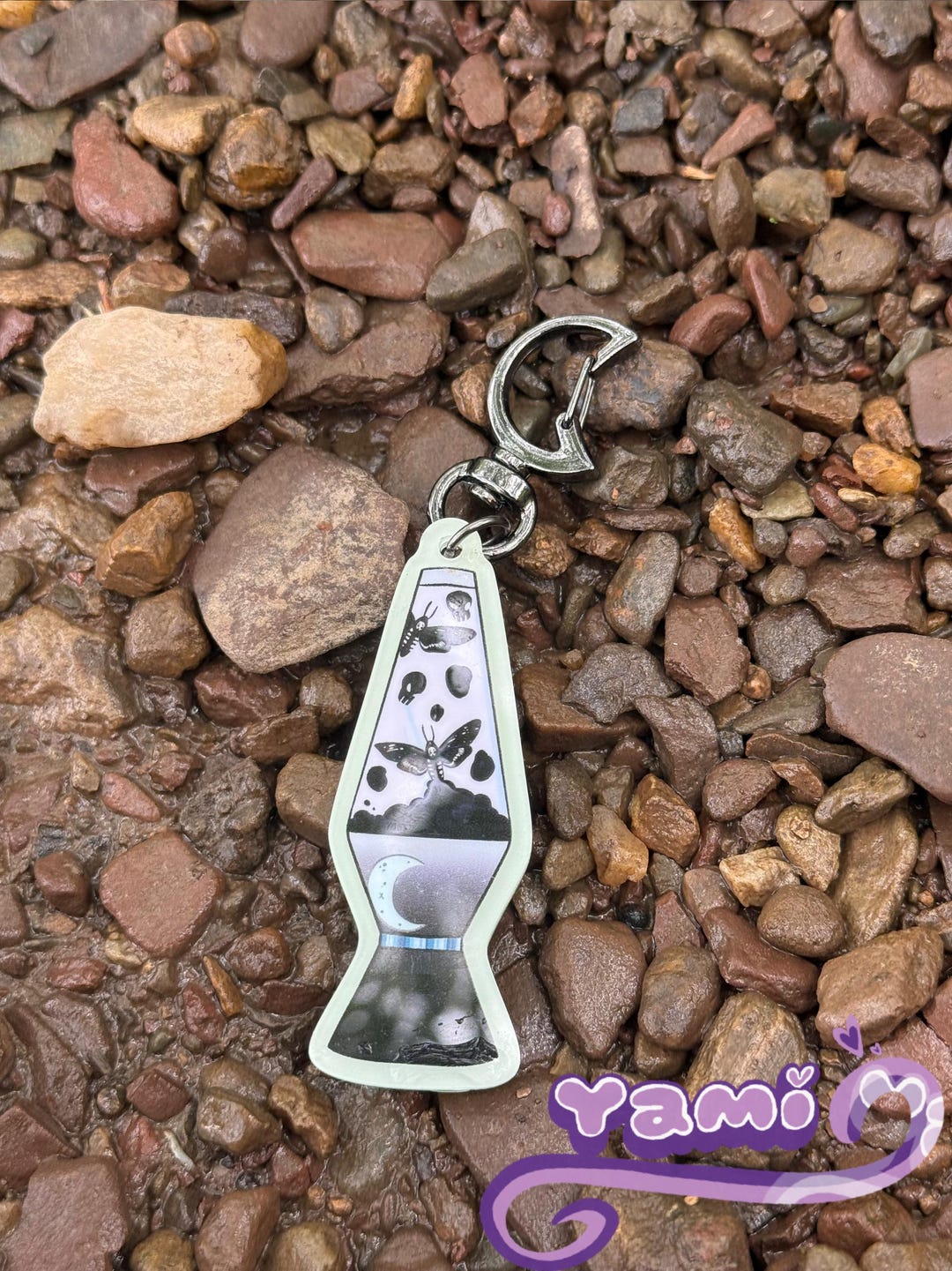 Glow in the Dark Skull Moth Lava Lamp Keychain - Etsy