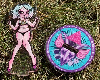 Emberlynn Glitter Epoxy Standee: Custom Acrylic Art (3.5 inch)