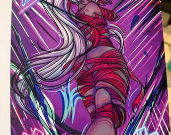 Vaggie Pin-Up Print: Hazbin Hotel Fan Art (8x10")