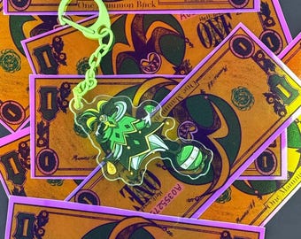 mammon lime green keychain