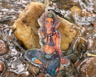 Lae'Zel Keychain: Double-Sided Star Clasp, Holo Print
