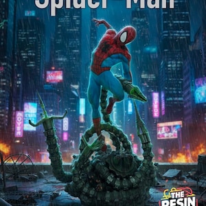 Handgeschilderd Spider-Man-harsstandbeeld 1:6! | Verzamelobject game-, film- en stripfiguren | Gedetailleerd beeldje voor verzamelaars image 1