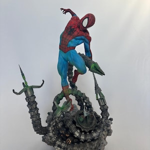 handpainted collectable statue spiderman 1:6 scale model, marvel, disney, peterparker,