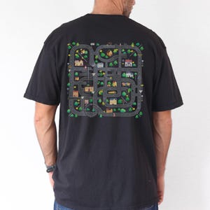 Play Cars on Dad's Back T-shirt, grappig racebaan-T-shirt, interactief speelkleedshirt voor kinderen en vaders, cadeau voor vader