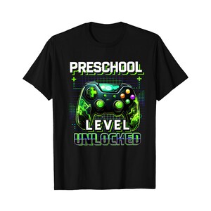 Unisex Back to School Pre-K Gamer T-Shirt, First Day of Preschool Shirt for Boys, Funny Video Game Kid Tee, Leveling Up to Pre-K Gift
