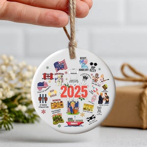 2025 Year In Review Ornament, Year in Review Custom Christmas Decoration, Personalized Name Gift for Friends, Printed 2 Sides