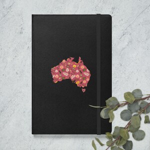 Carnet de notes folio voyageur Australie Papeterie de voyage Journal de voyage floral pour carnet de voyage carnet de croquis cadeau carte de l'Australie contour