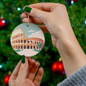 Colosseum Christmas Tree Decoration Ceramic Ornament Italy Holiday Gift Rome Souvenir Travel Ornament Rome Lover Gift for Traveler Keepsake