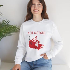 Rotes Kanada-Karten-Sweatshirt Kein Zustand Grafik Unisex Rundhalspullover Anti MAGA Print Kanadischer Stolz Pullover Geschenk für kanadische Karte von Kanada