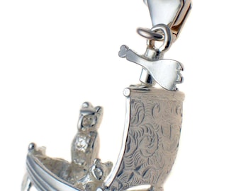 Welded Bliss Sterling 925 Silver Charm. Owl and Pussycat Went To Sea, Edward Lear. Lobster Clip Fit