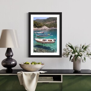 Greek Fishing Boats Print, Zante Greece Poster, Boat Photo Wall Art, Digital Download File image 4