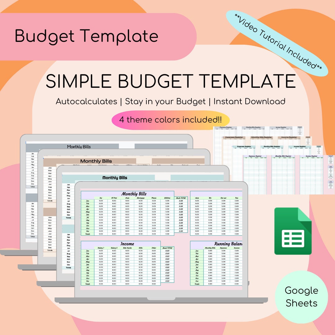 Digital Budget Planner | Google Sheets | Spreadsheet | Calculates for ...
