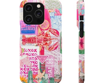 Pink Lobster Collage Phone Case