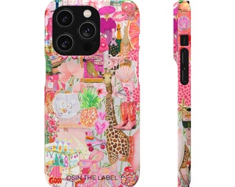 Pink Giraffe Collage Phone Case
