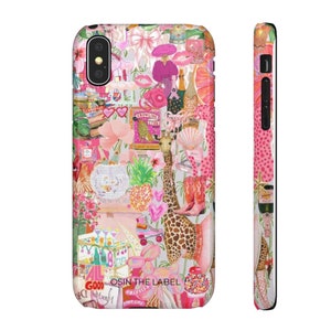 Pink Giraffe Collage Phone Case afbeelding 6