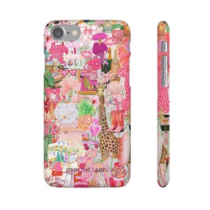 Pink Giraffe Collage Phone Case afbeelding 8