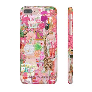 Pink Giraffe Collage Phone Case afbeelding 10