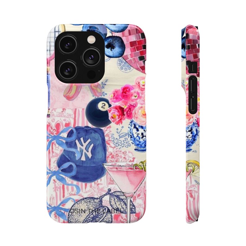 Pink & Blue Collage Phone Case afbeelding 1