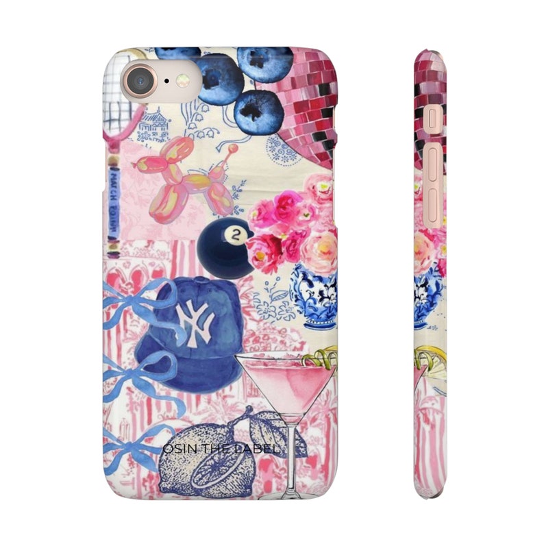 Pink & Blue Collage Phone Case afbeelding 2