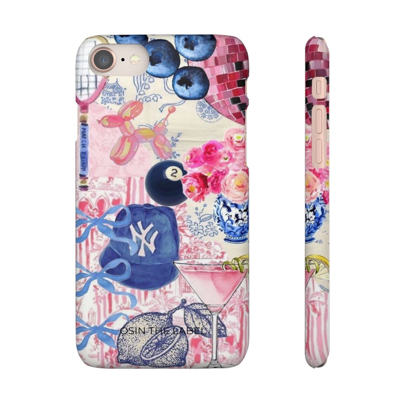 Pink & Blue Collage Phone Case afbeelding 3