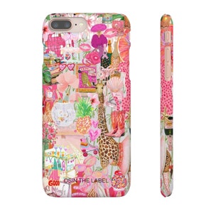 Pink Giraffe Collage Phone Case afbeelding 5